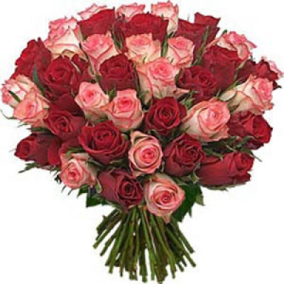"Романтика"- букет из розовых и красных роз с доставкой по Долгопрудному